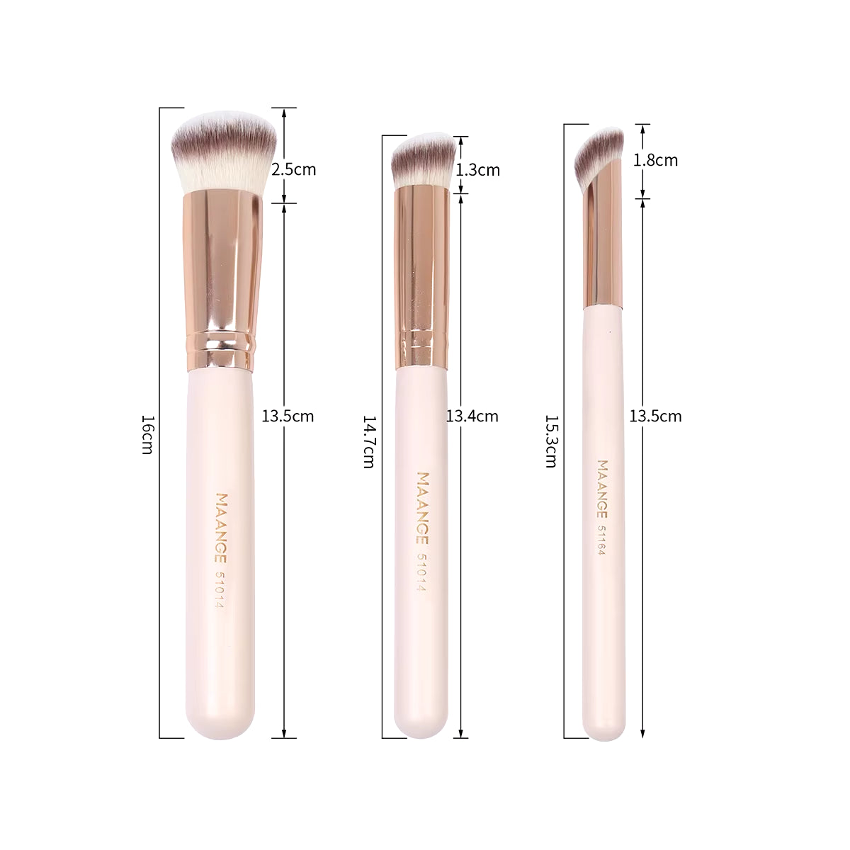 3Pcs Makeup Brushes + 2Pcs Triangle Powder Puff Set Concealer Eye Shadow Makeup Brush Blending Cosmetic Beauty Tools